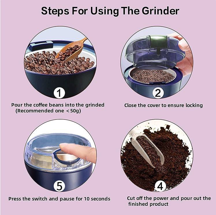 Mini Travel Coffee Grinder | Electric Mini Mill for Freshly Ground Coffee Beans | Portable, Lightweight, and USB Rechargeable | Perfect for Coffee Enthusiasts on the Go