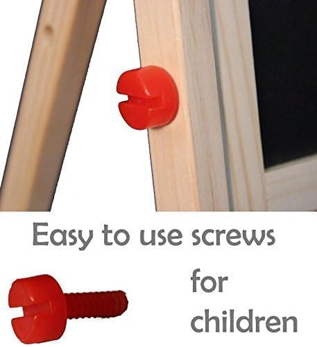 Kids Writing Board | Double-Sided Wooden Easel with Whiteboard & Chalkboard | Adjustable Learning Stand