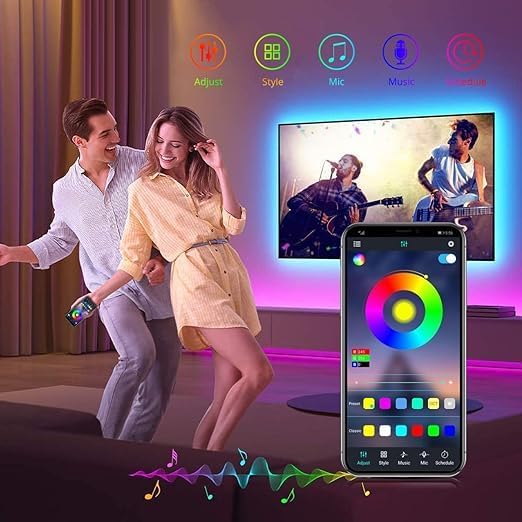5m Bluetooth LED Strip with USB RGB TV Backlight | App Control & Music Sync