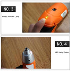 Rechargeable Electric Screwdriver | Cordless Screwdriver with Dual LED Light | 3.6V 1300mAh Li-ion Compact Tool