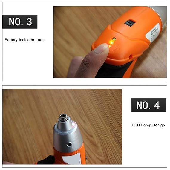 Rechargeable Electric Screwdriver | Cordless Screwdriver with Dual LED Light | 3.6V 1300mAh Li-ion Compact Tool