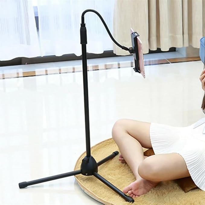 Universal Height-Adjustable Mobile Phone Floor Stand Holder | Hands-Free Convenience for All Devices