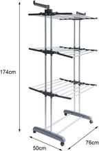 Foldable Rolling Laundry Drying Rack with Adjustable Shelves | Heavy-Duty Stainless Steel Rods | Compact Storage | Space-Saving Design for Apartments, Laundry Rooms & Small Spaces