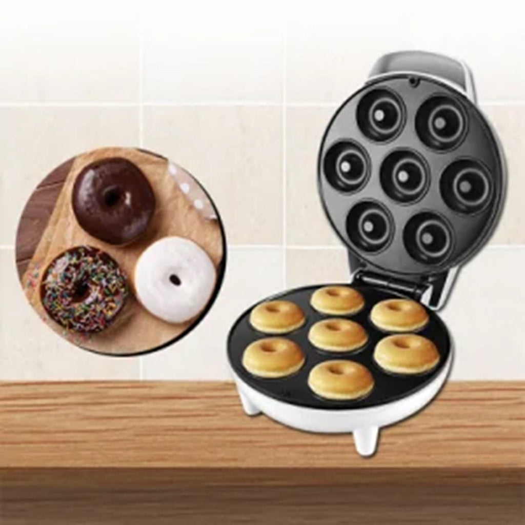 Household Electric Donut Maker | Double-Sided Heating Donut & Bread Machine with Non-Stick Cake Baking Pan | Easy-to-Use Breakfast Maker Oven for Homemade Donuts, Cakes, and Mini Bread
