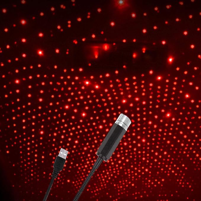 Portable Rotating Star Atmosphere Projector | USB Night Light Lamp for Car, Home, and Party Décor