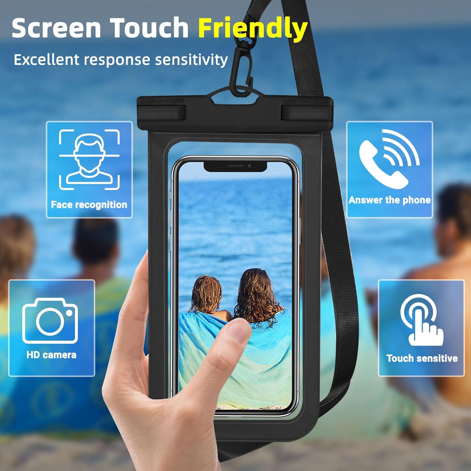 Waterproof Phone Pouch | IPX8 Waterproof Cell Phone Case | Universal Dry Bag for All Mobile Phones | Essential for Beach, Water Sports, & Outdoor Activities