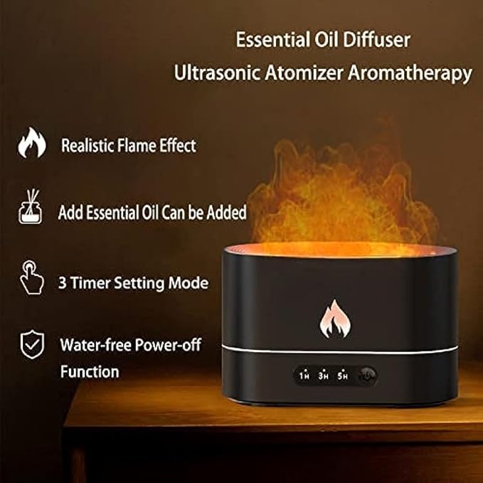 Flame Air Humidifier | Ultrasonic Aromatherapy Diffuser with Volcanic Flame Effect