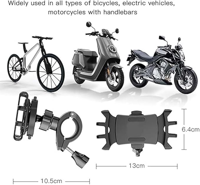 C66 Bike & Motorcycle Phone Holder | 360° Adjustable Mount for iPhone, Samsung, Huawei, and More
