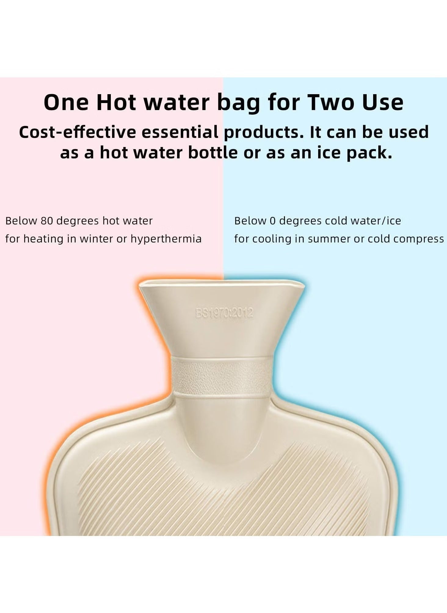 Hot Water Bag with Soft Cover | Rubber Hot & Cold Therapy Pack for Pain Relief