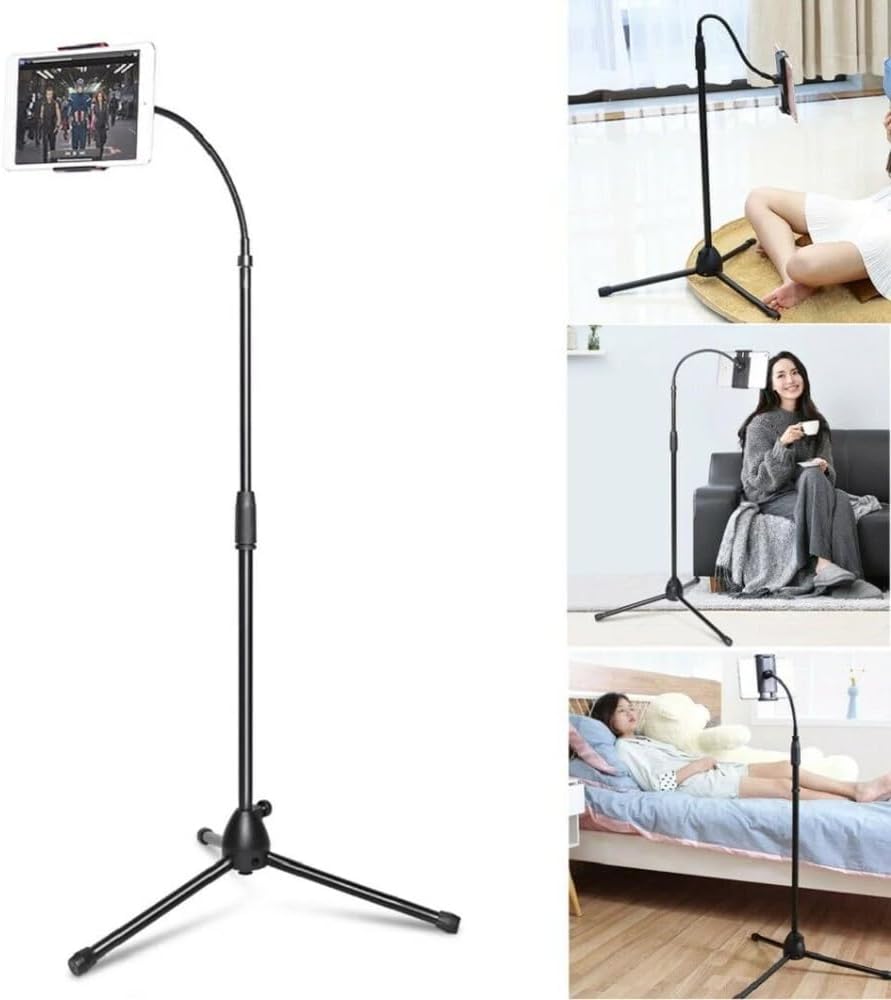 Universal Height-Adjustable Mobile Phone Floor Stand Holder | Hands-Free Convenience for All Devices