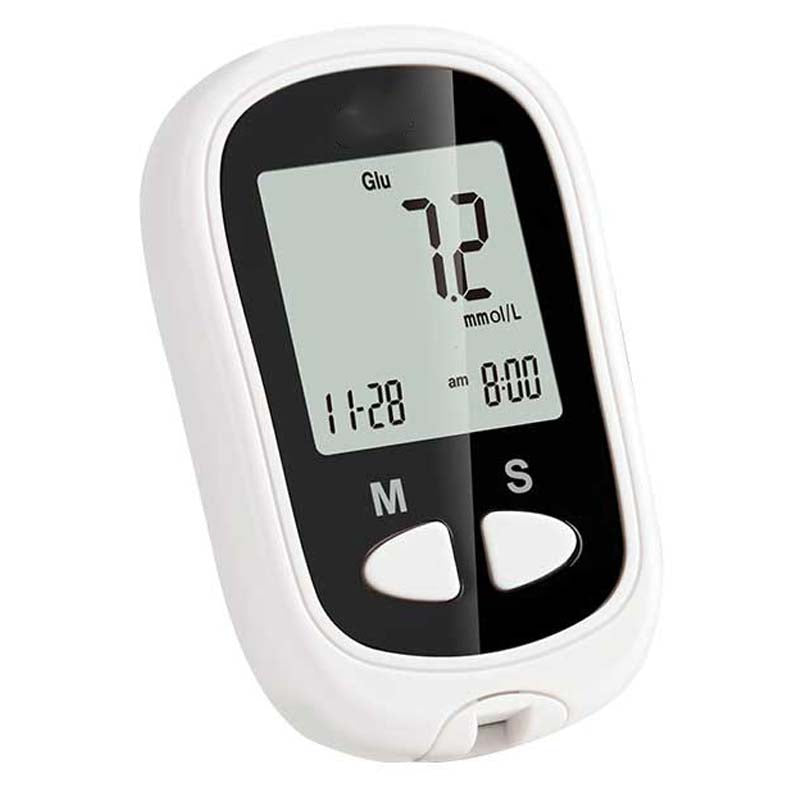 Blood Glucose Meter Large screen diabetes testing kit with tiny blood sample & coding. Essential diabetic supplies for monitoring.