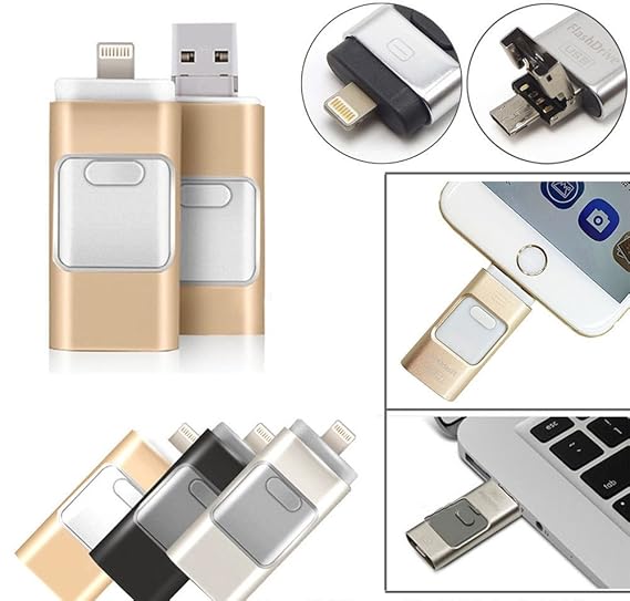 Flash Drive USB Memory Stick U Disk 3-in-1 for Android/iOS Devices – Portable Data Solution