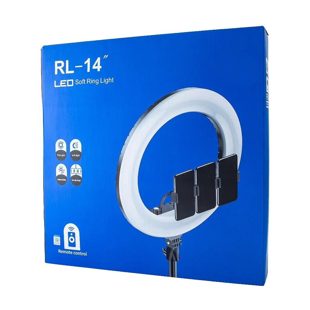 14-Inch Selfie Ring Light & Tripod – Adjustable Lighting with 3 Phone Holders