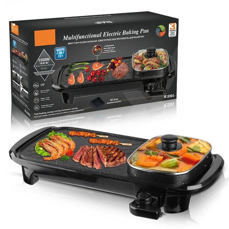 Customized Homemade BBQ Grill | Smokeless Indoor Electric BBQ Grill with Hot Pot