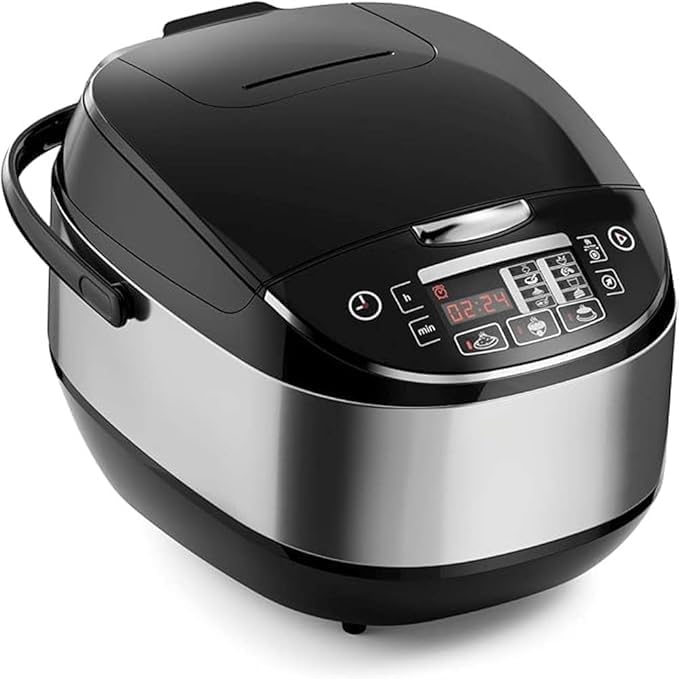 Electric Rice Cooker – 5L Multifunctional Digital Touch 900W Cooker for Rice, Steaming, Slow Cooking, and More