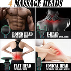 Extended Handle Massage Gun – Long Handheld Deep Tissue Massager for Full-Body Muscle Relief and Recovery