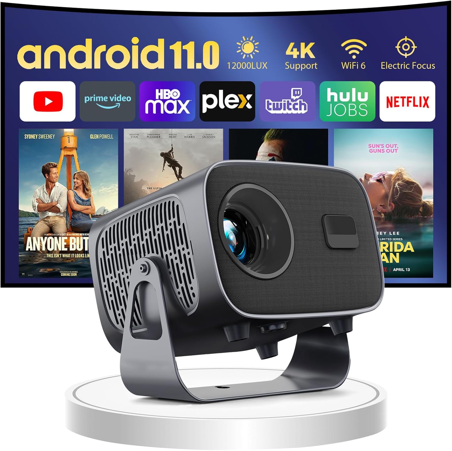 Portable Mini Projector – Compact 3D LED Home Theater System with Full HD 720P Support, Smart TV Compatibility, and Plug-and-Play Setup