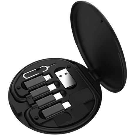 EC148 Type-C USB Charging Cable | Multi-Function Portable USB Adapter Storage Set | 4-in-1 Data Cable with USB-A, Micro-USB, and Lightning Adapters