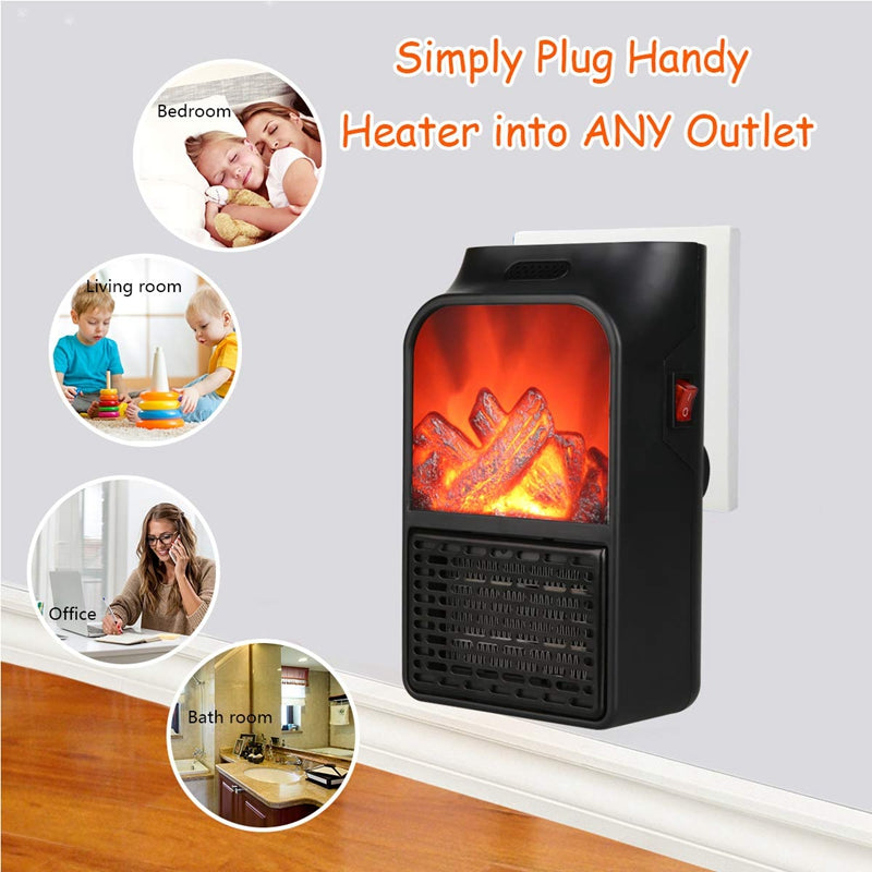 Portable Heater 500W | 220V Flame Heater with Remote Control | Efficient Home & Office Heating | Compact & Stylish Design