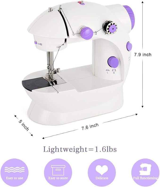 Beginner-Friendly Mini Electric Sewing Machine | Portable Dual-Speed Crafting & Mending