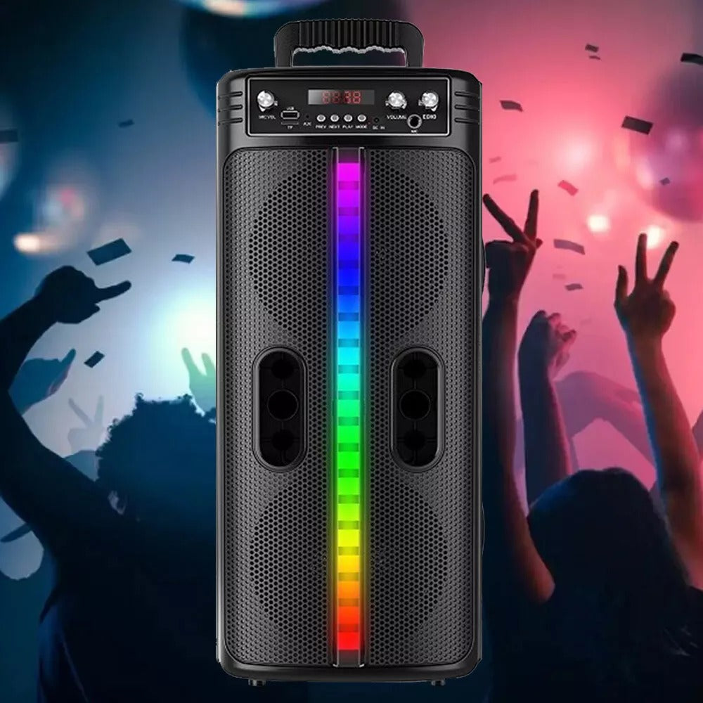 Portable 8-Inch Trolley Speaker – Bluetooth, Powerful Bass, USB/AUX Connectivity for Outdoor Events