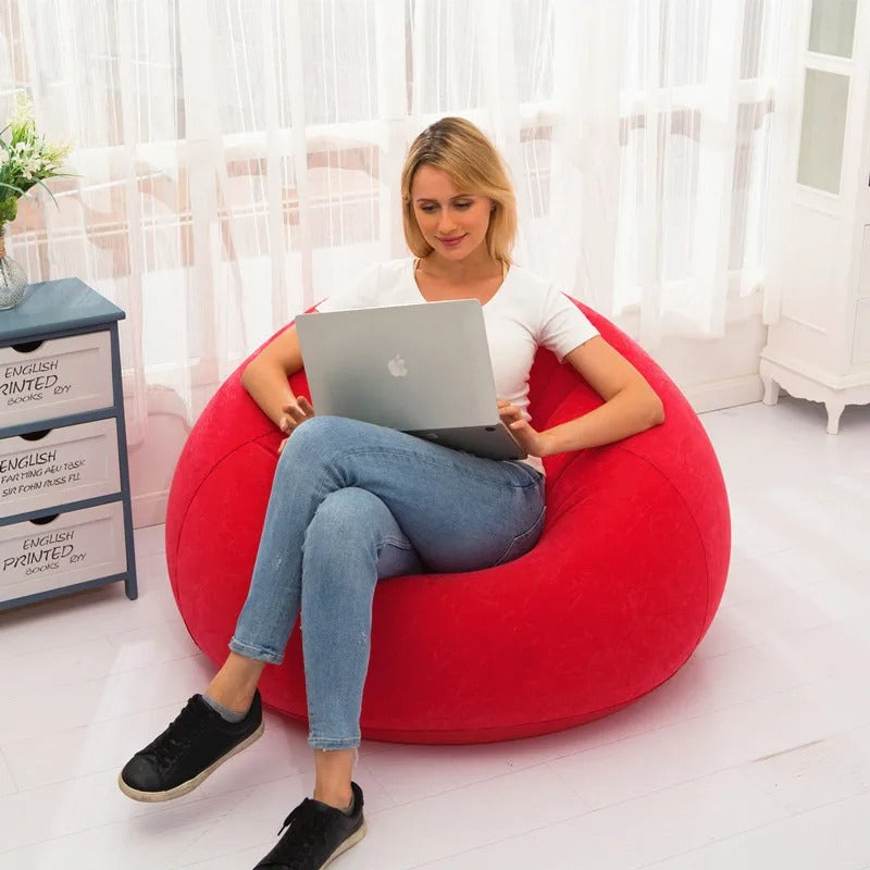 Portable Quick-Inflatable Sofa Chair | Plush & Comfortable for Indoor & Outdoor Use | Ideal for Living Room, Bedroom, Camping (Multi-Color)