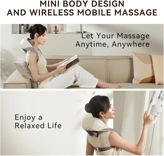 Wireless Back Muscle Relaxing Massage Pillow – Portable Neck, Shoulder, and Back Massager for Pain Relief