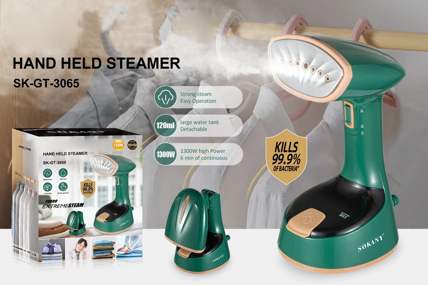Handheld Steam Iron | 1470W Powerful Steam with 2 Gear Settings & 120ml Water Tank | Portable Electric Ironing Machine