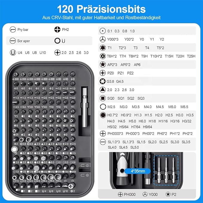 Compact Mini Screwdriver and Bit Set – Portable Precision Tool Kit for DIY & Professional Repairs