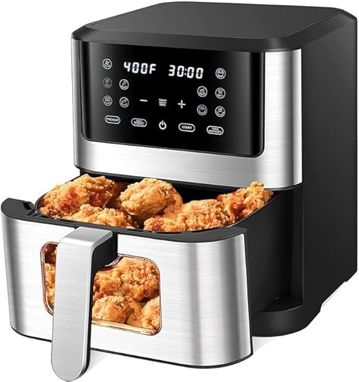 Smart Air Fryer – 1500W with Visible Cooking Window, Removable Basket & Precise Timer/Temp Control