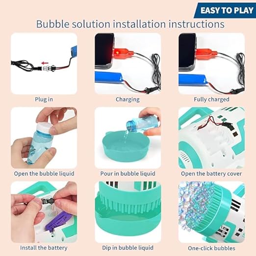 108 Holes Bubble Machine Gun | High-Output Bubble Maker for Ultimate Summer Fun
