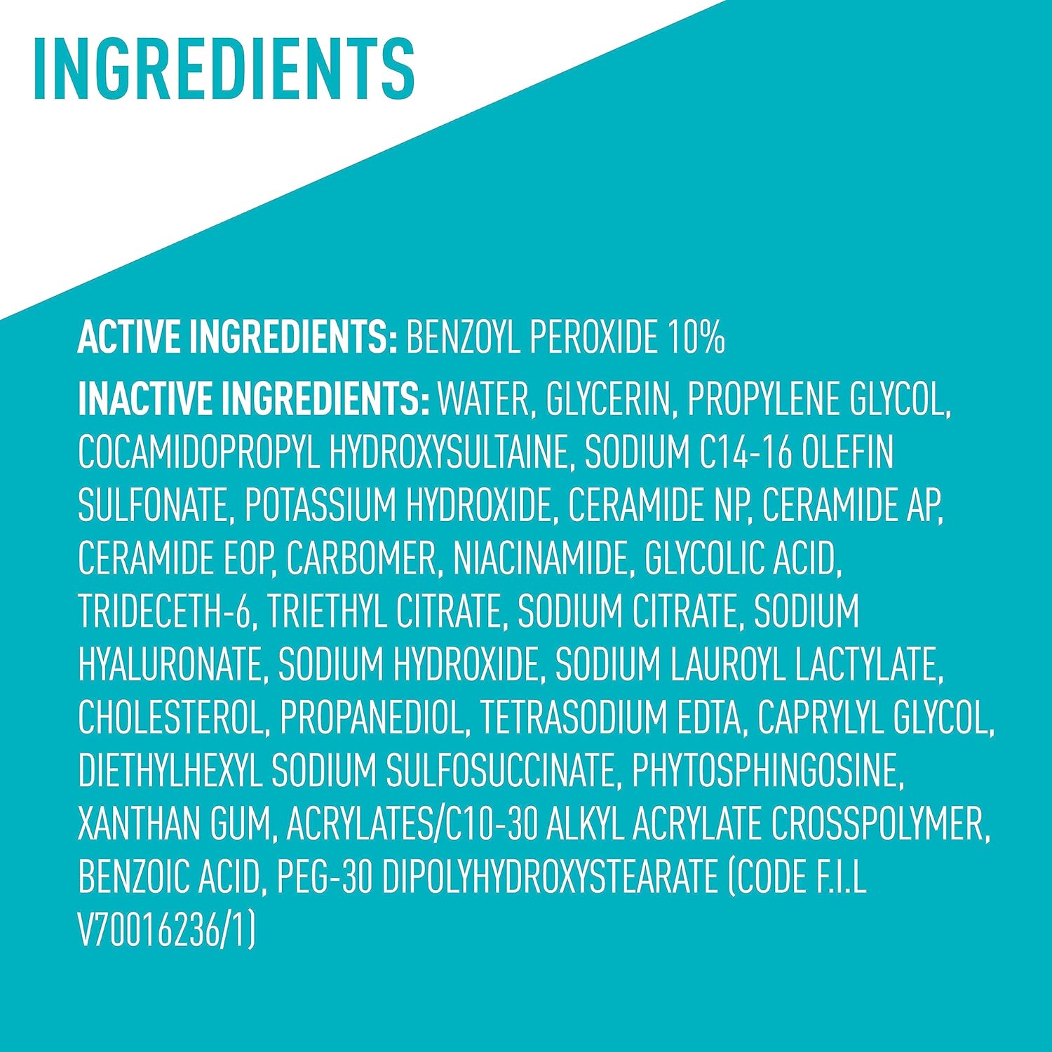 CeraVe Acne Foaming Cream Wash with 10% Benzoyl Peroxide. Treats breakouts on face & body, gentle with Niacinamide & Hyaluronic Acid.