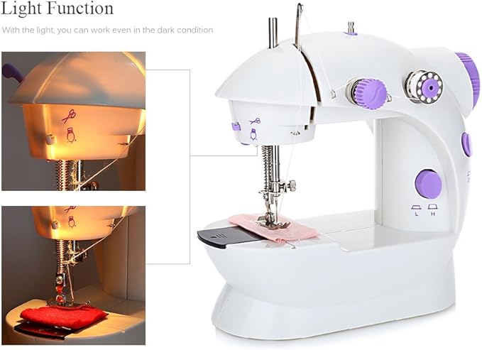 Sewing Machine for Beginners | Portable Mini Electric Sewing Machine with Extension Table, Dual Speed, & Foot Pedal | Perfect for Kids & Household Use