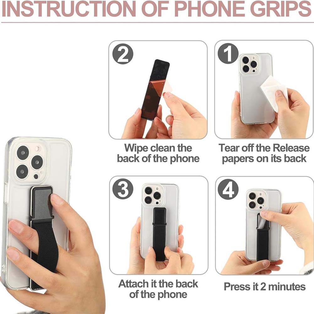 GD-G086 4-in-1 Magnetic Phone Grip - Elastic Holder, Stand & Strap for Smartphones & Tablets, Universal Compatibility (Multi-Colour)