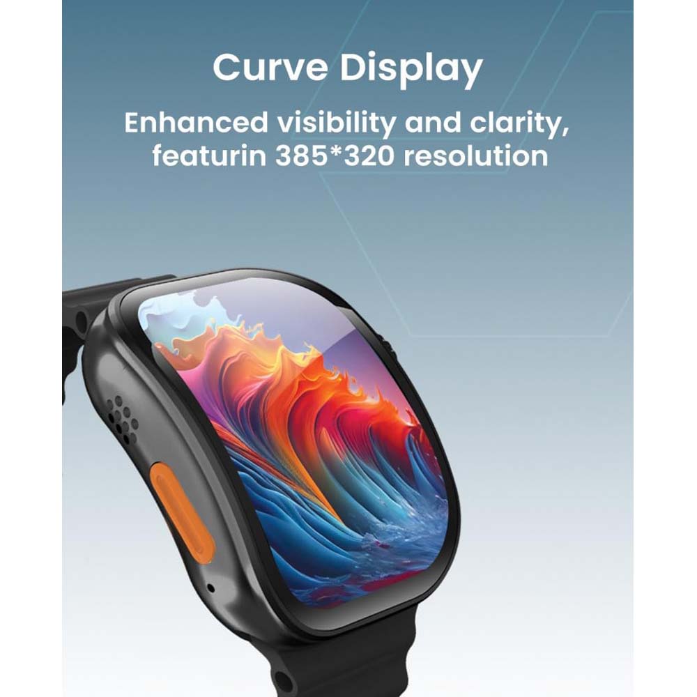 TC41 Curve Smartwatch - 2.01" AMOLED, AI Assistant, Bluetooth Calls, Wireless Charging, IP68, Fitness Tracker (Black)