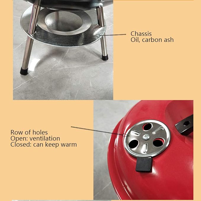 Large Charcoal Barbecue with Wheels | Stainless Steel Grill for Outdoor Family BBQ Parties | Durable & Portable Design