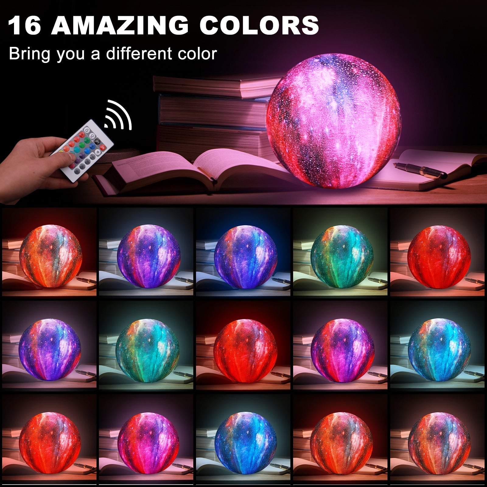 Space Moon Star Light LED | Customizable 8-20CM 3D Moon Lamp | Night Light for Kids & Room Decor | Colorful LED Modern Lighting for Children’s Rooms