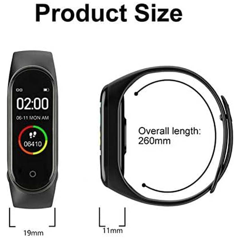 M4 Smartband - Fitness Tracker with Heart Rate Monitor, Activity Tracking for Men & Women, Waterproof Sports Wristband