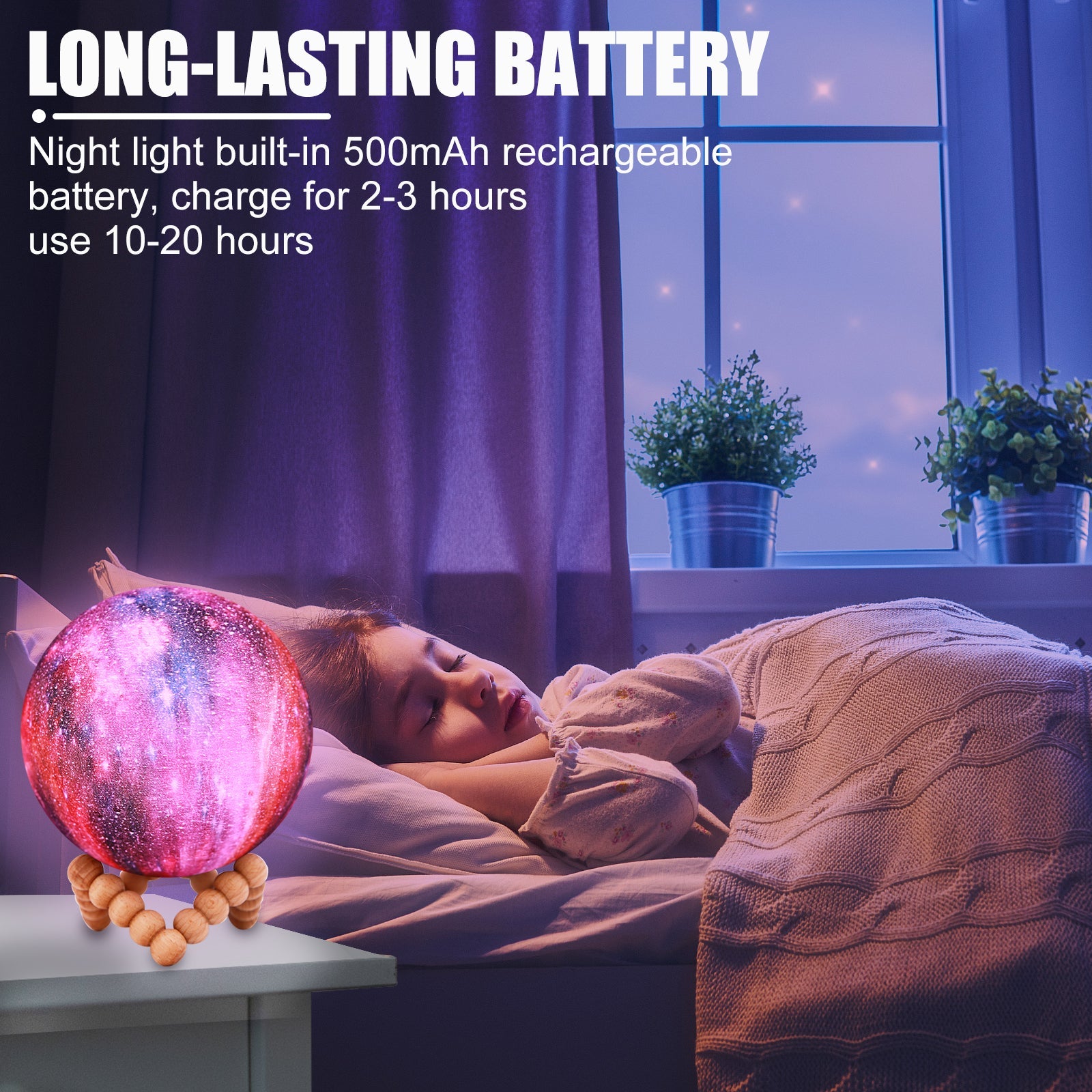 Space Moon Star Light LED | Customizable 8-20CM 3D Moon Lamp | Night Light for Kids & Room Decor | Colorful LED Modern Lighting for Children’s Rooms