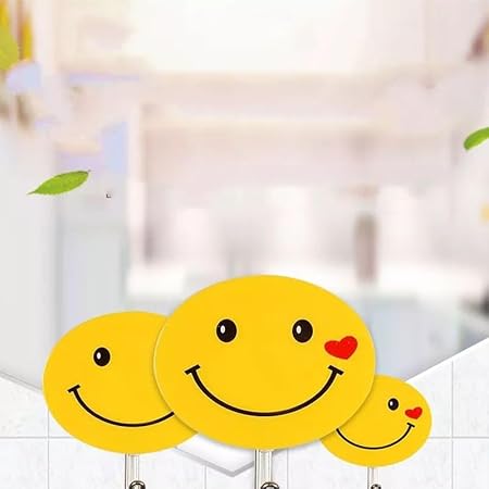 Wall Hanging Hook Set | 9-Piece Emoji Face Adhesive Hooks with Strong Poster Adhesive