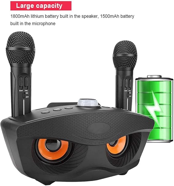 Wireless Bluetooth Speaker with Dual Microphone Set | Portable Karaoke System for Home, Parties & Events