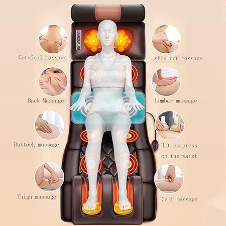Full Body Massage Mat with Heat – 10 Vibrating Motors for Neck, Back, Waist, and Spine Relief | Vibration, Kneading, and Heat Therapy