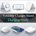 Foldable Magnetic Wireless Charger | 3-in-1 Charging Stand for iPhone, Android, Watches, and AirPods