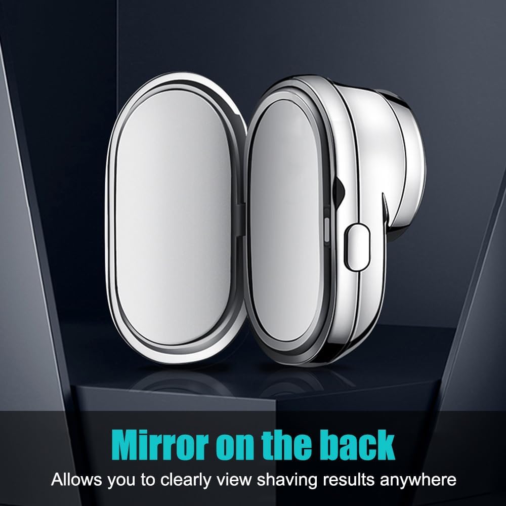Fast Charging Digital Display Mini Shaver with Mirror | Portable USB-C Rechargeable Electric Shaver | Sleek Design & Superior Functionality