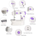 Beginner-Friendly Mini Electric Sewing Machine | Portable Dual-Speed Crafting & Mending