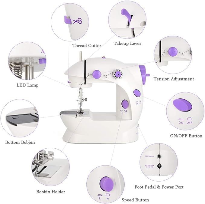 Beginner-Friendly Mini Electric Sewing Machine | Portable Dual-Speed Crafting & Mending