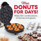 Mini Donut Maker – Kid-Friendly, Non-Stick Machine Makes 7 Delicious Doughnuts