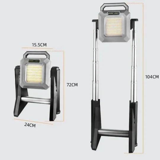 Multifunctional Work Light with Telescopic Base – Adjustable Height & Bright LED Illumination for Construction, DIY, and Emergency Lighting