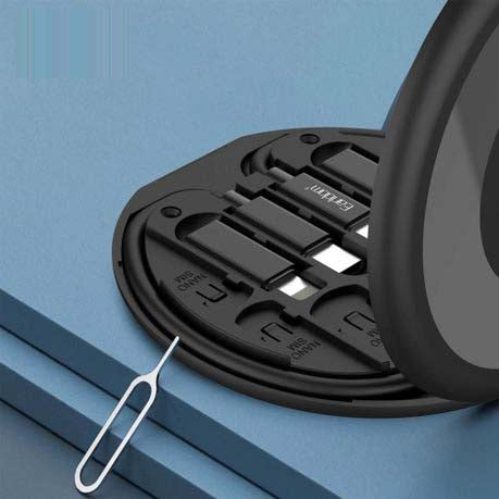 EC148 Type-C USB Charging Cable | Multi-Function Portable USB Adapter Storage Set | 4-in-1 Data Cable with USB-A, Micro-USB, and Lightning Adapters