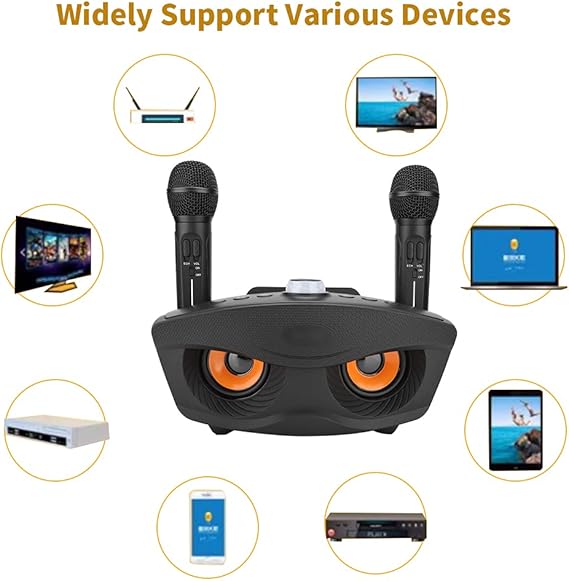 Wireless Bluetooth Speaker with Dual Microphone Set | Portable Karaoke System for Home, Parties & Events